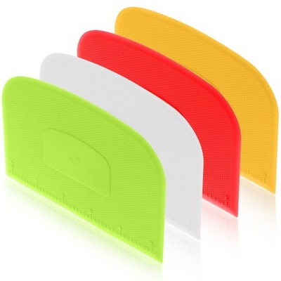4 Pcs Plastic Dough Scraper Flexible Dough Cutter for Kitchen Baking Bread Cake
