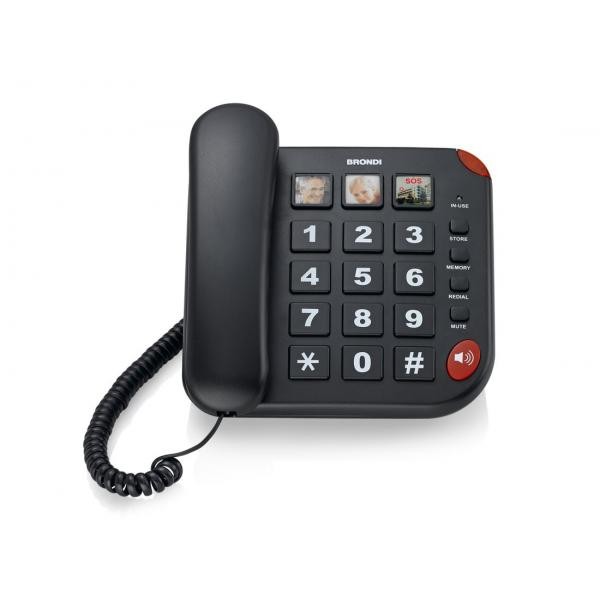 BROBRAVO15BK BRONDI BRAVO 15 (NERO) - TELEFONO CORDED - TASTI GRAN - Immagine 2