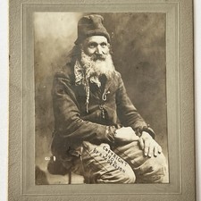 Fotografía antigua a bordo encantador hombre de montaña ermitaño identificación extraña Blodgett NY