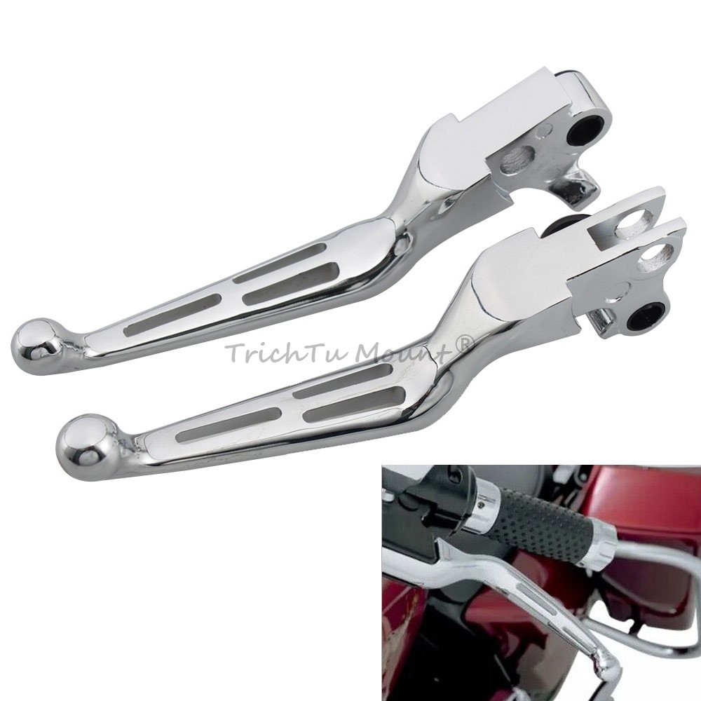 Chrome Slotted Wide Brake Clutch Levers For Dyna Super Glide Custom FXDC/I 05-14 Chrome Slotted Wide Brake Clutch Levers For Dyna Super Glide Custom FXDC/I 05-14