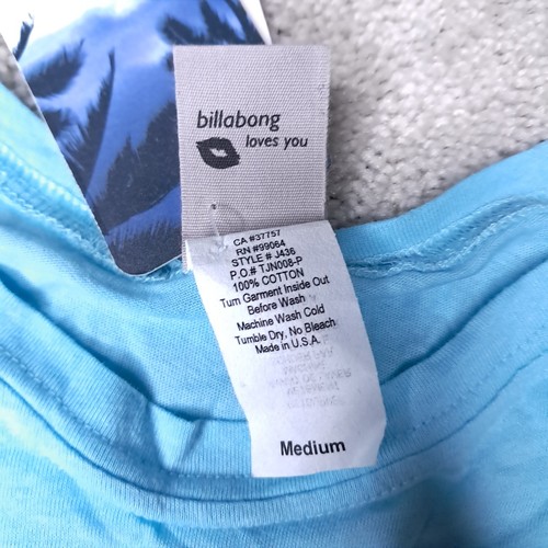 Vintage Y2K Billabong T-shirt Girls Medium Blue Spellout Logo Slim 2010s - Picture 7 of 10