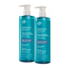Ducray Keracnyl Foaming Gel 400ml Face and Body Hygiene of Oily Skins with Acne