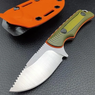 HUAAO Fixed Blade Knife with Kydex Sheath, Full Tang 8Cr13Mov Blade with G10 Handles
