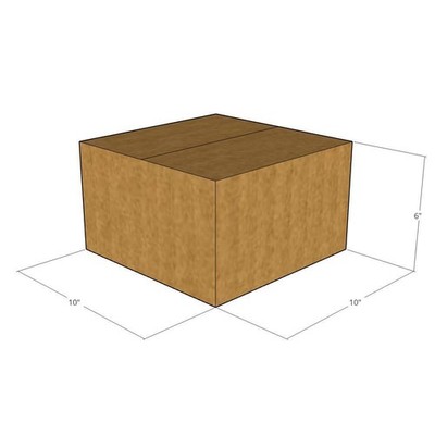 10 10x10x6 Kraft Brown Corrugated Shipping Boxes 32 ECT Single-Wall New