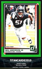 Will Anderson Jr. 2025 Panini Donruss Green Press Proof Houston Texans #62