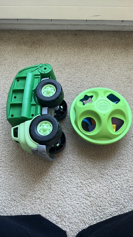 Lot of 2 Green Toys Recycling Truck Shapes Sorting Puzzles Baby Toddler BPA Free - Image 4 of 4