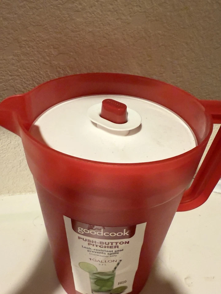 Red Airtight Plastic Durable Drink Container. 1 Gallon. - Image 3 of 4