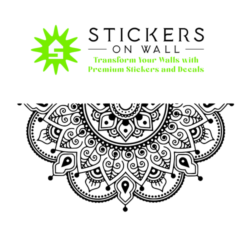 Large Boho Half Mandala Wall Sticker Bedroom Above Bed Vinyl Wall Decal - Picture 12 of 24