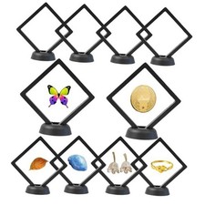 3D Floating Display Case, 10Pcs Challenge Coin Display Transparent PE Film 2.7