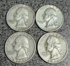 LOT OF 4 - 1960 P & D WASHINGTON QUARTERS 90% SILVER AS SHOWN