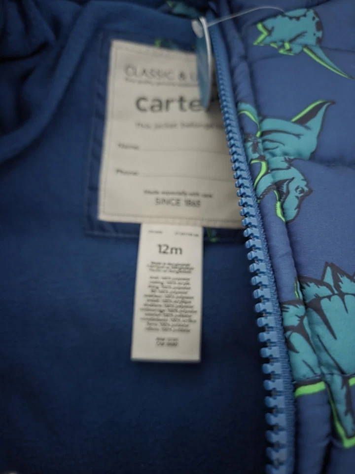 Macacão de neve Carter's Boys duas peças dinossauro tamanho 12 meses FOFO!!! - Imagem 3 de 3