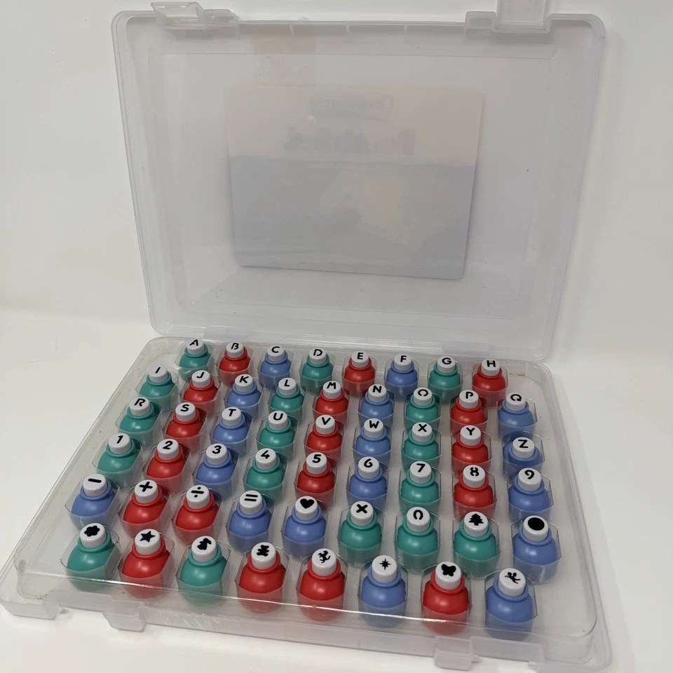 Creative Works 52 Piece Paper Punch Set. Letters, Numbers, Punctuation, Shapes. - Image 4 of 4