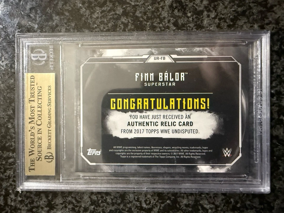2017 Topps WWE Undisputed Relics #/199 Finn Balor #UR-FB BGS 9.5 Gem Mint Pop 1 - Image 2 of 2