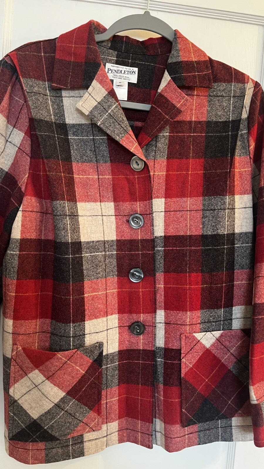 Classic Pendleton Red Plaid Wool Jacket Women’s  … - image 11