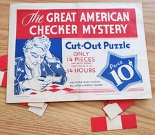 1933 Great American Checker Mystery Puzzle RARE Complete