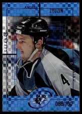 1999-00 SPx Radiance Blue Parallel Andrei Zyuzin /100 San Jose Sharks #140