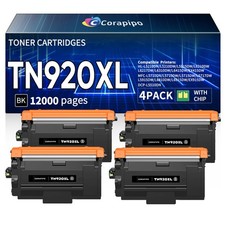 ** NEW Brother Toner Cartridges | TN920XL | Black | w/ Chips | High Yield | 4-Pk
