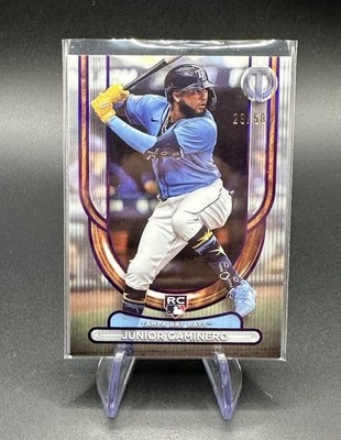 2024 Topps Tribute 2024 Rookies Junior Caminero #82 Purple /50 (RC)