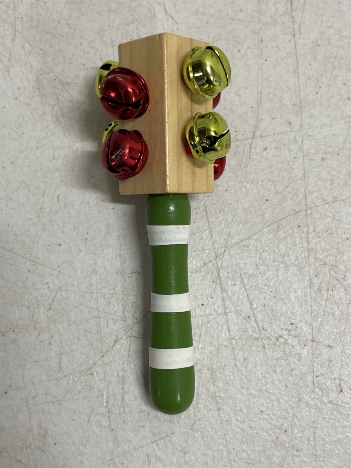 Christmas Holiday Wood Baby Rattle Musical Toy Jingle Instrument Toddler