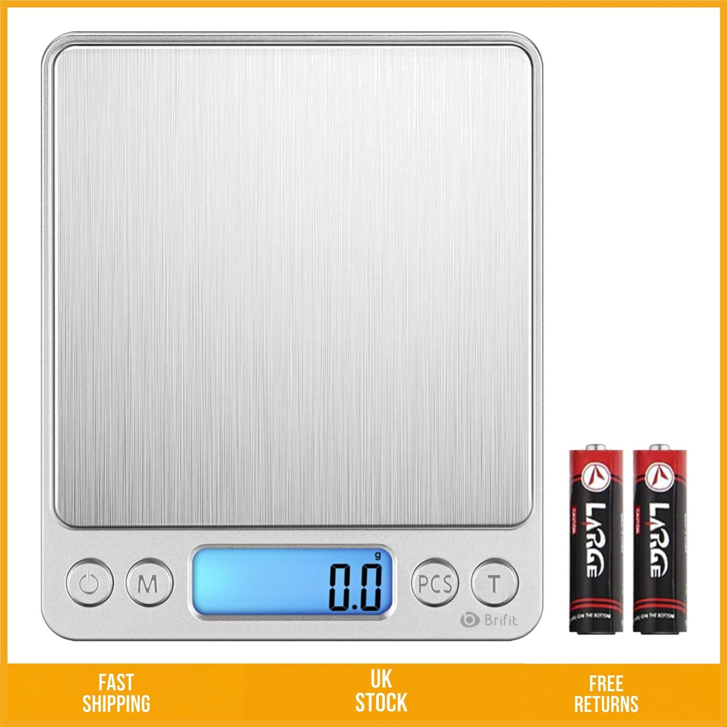 Precision Stainless Steel Digital Kitchen Scale 3kg High Accuracy 0.1g 2 Tray