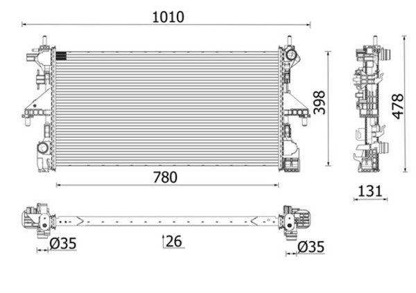 Mahle MotorküHler WasserküHler Premium Line CR 2631 000P FüR Fiat Ducato Bus 140-image