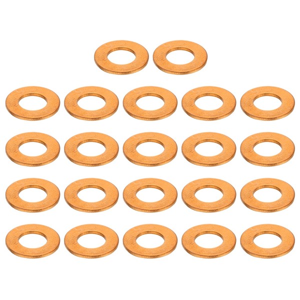 FüR 22-Teilige Kupfer-Unterlegscheiben 7X14X1Mm Flache Dichtungsringe-image