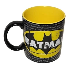 DC Comics Batman Distressed Logo Jumbo Ceramic Coffee Mug 20 oz Silver Buffalo