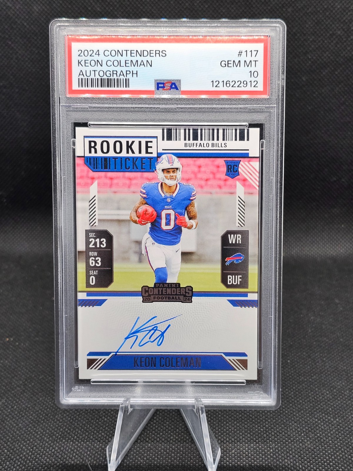 2024 Panini Contenders Keon Coleman On Card Auto #117 PSA 10 (RC)