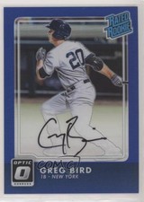 2016 Panini Donruss Optic Rated Rookies Signatures Blue 17/25 Greg Bird Auto n1u