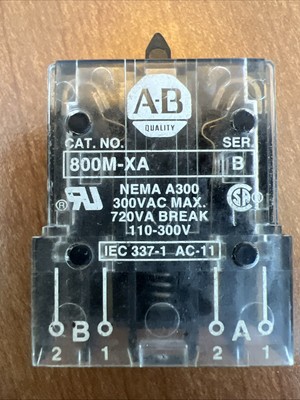  ALLEN BRADLEY 800M-XA SER.B CONTACT BLOCK 110-300V, Used, Free shipping  