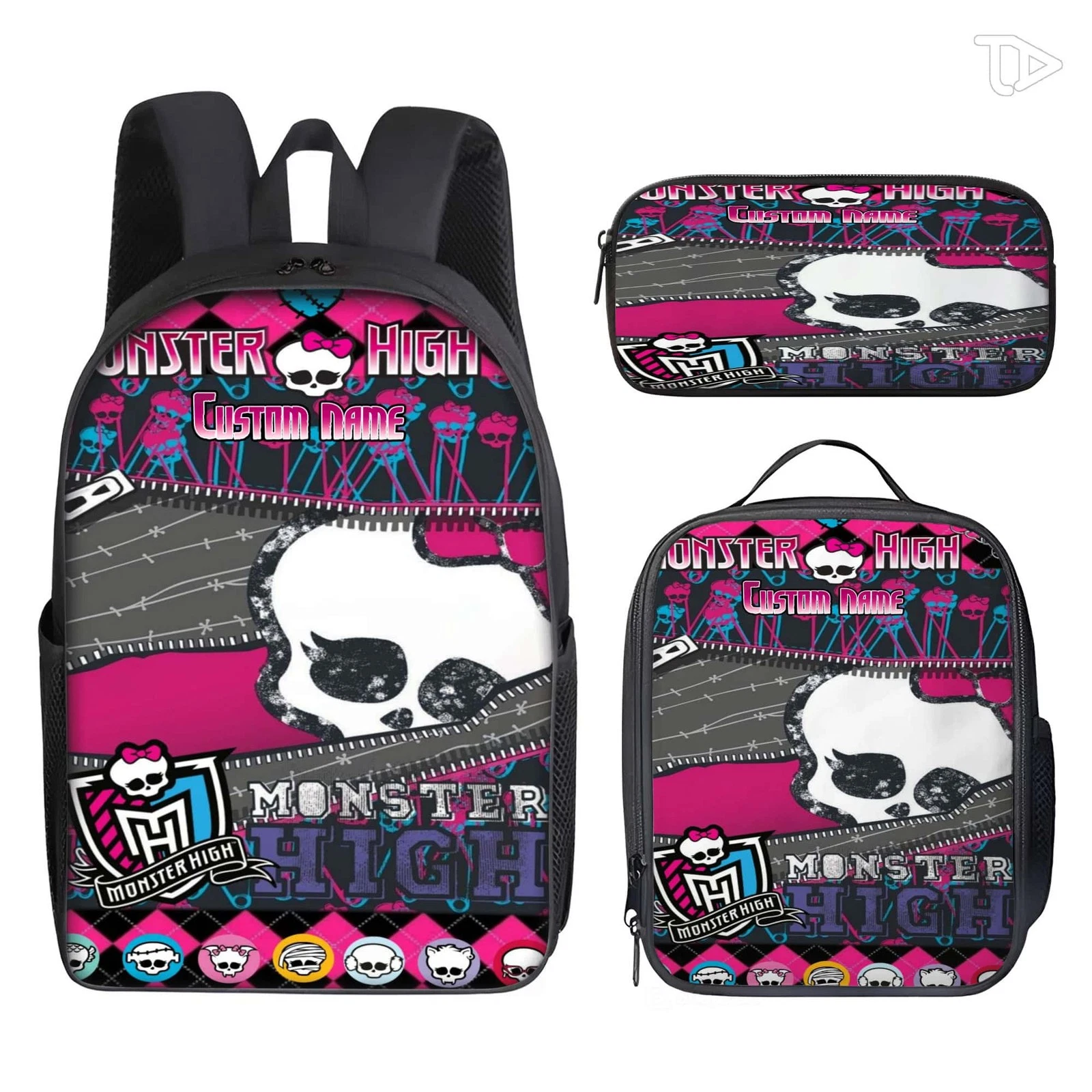 Spooky School Backpack Set Personalized Lunch Bag Pencil Case