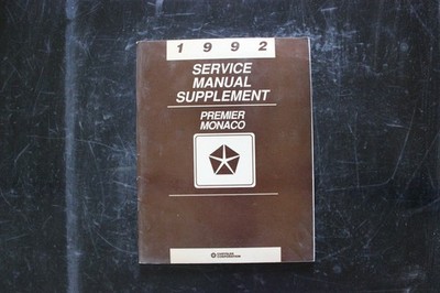 Chrysler Premier Monaco 1992 Service Manual Supplement 81-270-2140 OEM