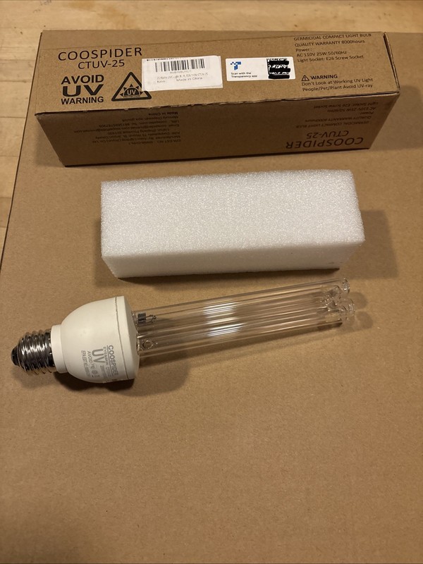 2 NEW Coospider Germicidal Compact Light Bulbs CTUV-25  110V / 35W NEW