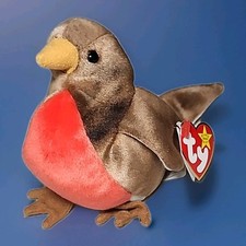 Ty Beanie Babies "Early" Bird Robin Plush Animal 8" Brown With Tag 1998 Vintage