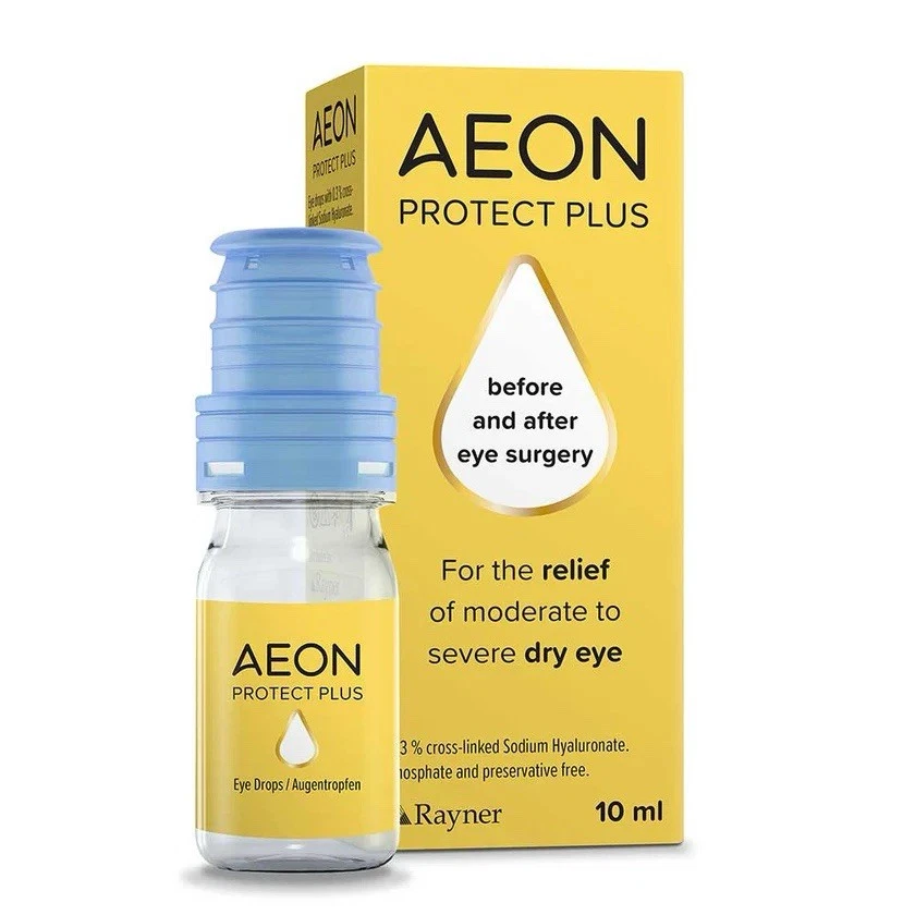 RAYNER 3 x Aeon Protect Plus Eye Drops Relief Moderate & Severe Dry Eyes 10ml