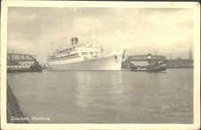 RPPC Zaandam Hembrug Brücke Niederlande Schiff Schlepper 1954 HEMA Postkarte
