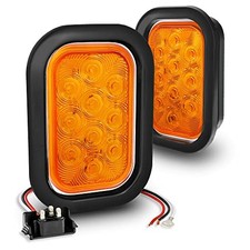 TRUE MODS 2pc 5x3 3x5 Inch Rectangle LED Trailer Tail Light Kit 2 Pack Amber