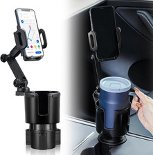 Car Cup Holder Expander Adjustable Base with Phone Mount 360 Rotation Cup Holde
