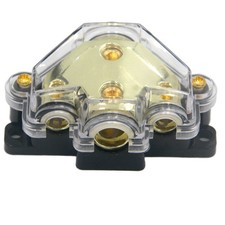 0ga Power Distribution Block Auto Car Audio Amplifier 1 In 3 Ways Fuse Holder Ci