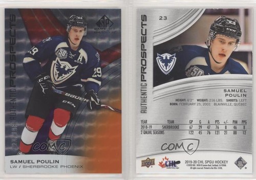 2019-20 Upper Deck SP Game Used CHL Edition Orange 120/199 Samuel Poulin #23 vm9 - Bild 3 von 3