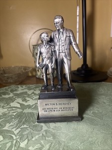 “ Milton Hershey and the Boy" Memorial Metal Statue