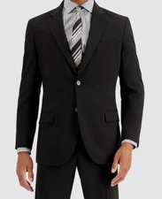 Nautica Men's Black Modern-Fit Bi-Stretch Suit Separate Jacket Size 46R