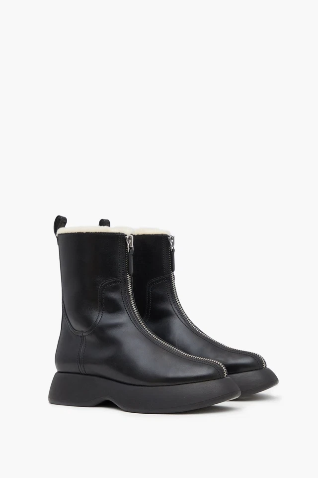 3.1 Phillip Lim Mercer Botas de Cuero Negro Piel de Oveja Talla 40 Foto 3 de 4