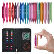Short Interchangeable Knitting Needles Set 2-Inch Shorties Circular Knitting ...