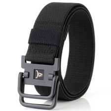 47" ENNIU Men Leisure Nylon Belt Dual Zine Alloy Buckle Belt Tactical Belt New
