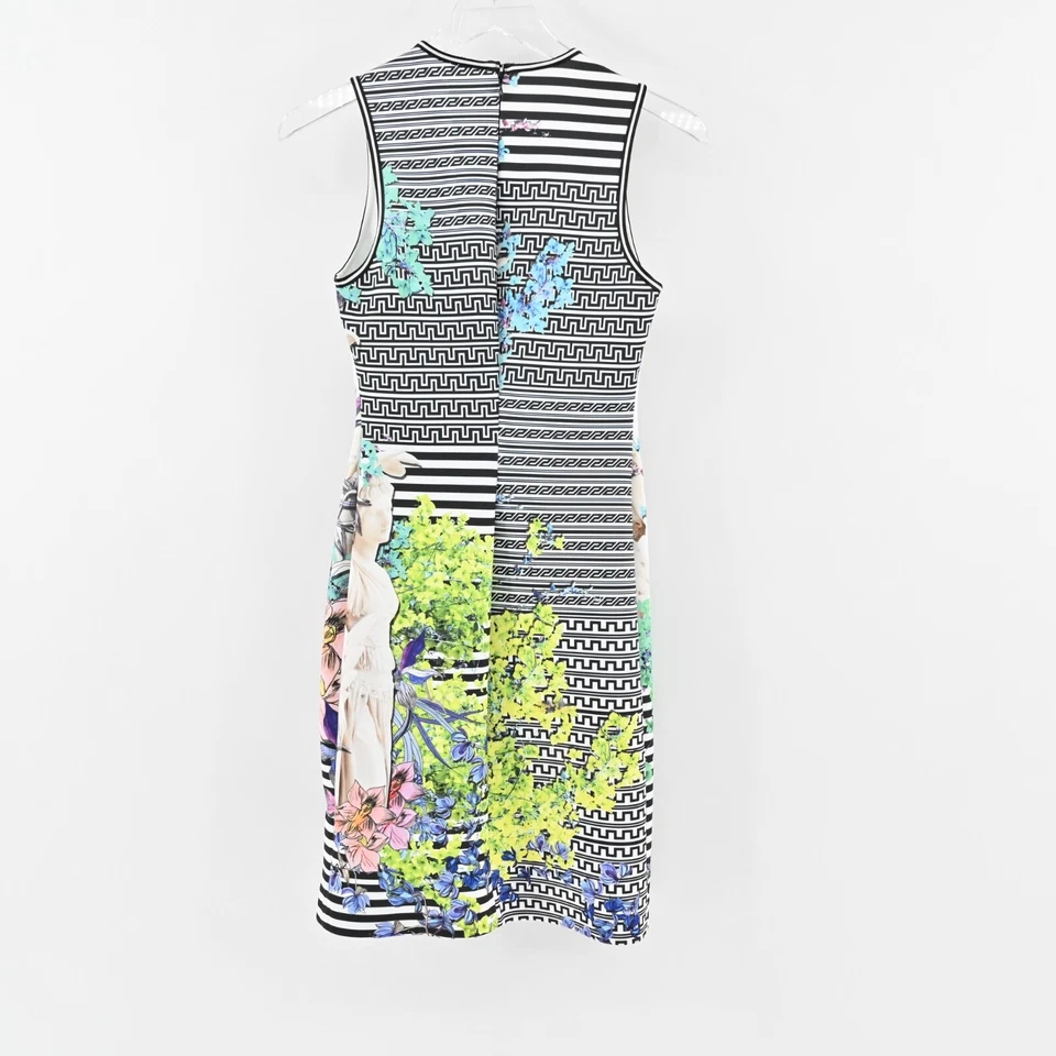 Vestido CLOVER CANYON Jardín Encantado Talla M Funda Negro Floral Rayas Sin Mangas Foto 3 de 4