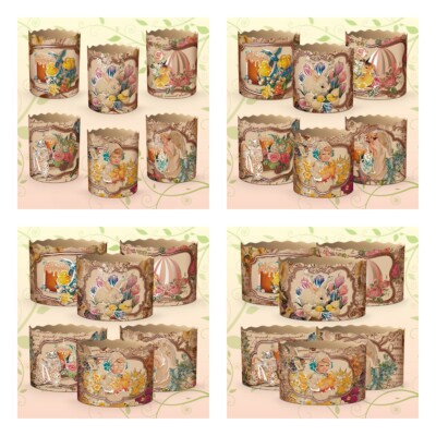 6 Stück Backpapierformen für Ostern Brot Kuchen Panettone Paska 