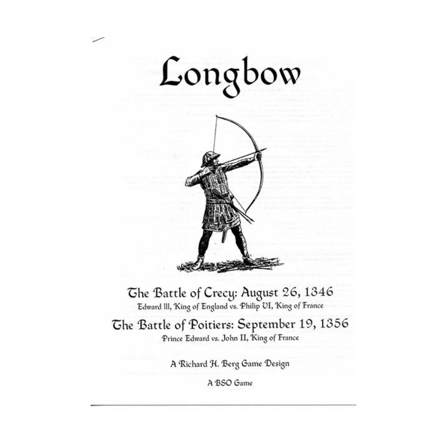 BSO DTP War Game Longbow The Battle of Crecy & The Battle of Poitiers