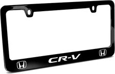 CRV License Plate Frame Black plastic Car Cover Tag Holder with 2 Holes L