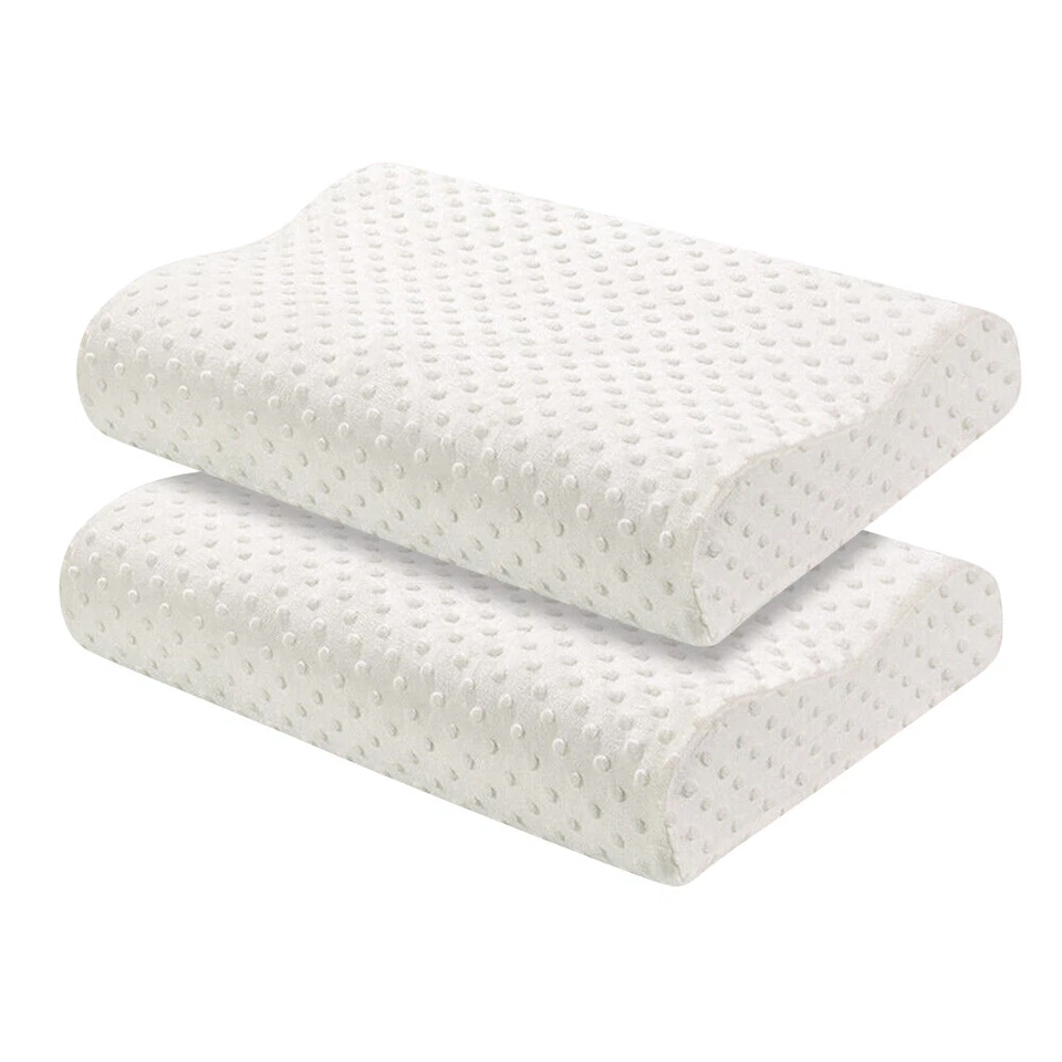 2 Pack Memory Foam Sleeping Pillow High Low Side Ergonomic Design Neck Support - Image 3 of 4